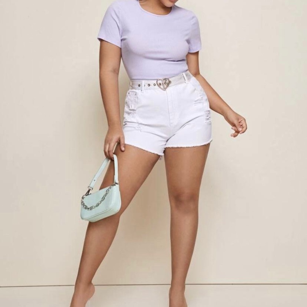 Plus Crisscross Tied Backless Solid Tee